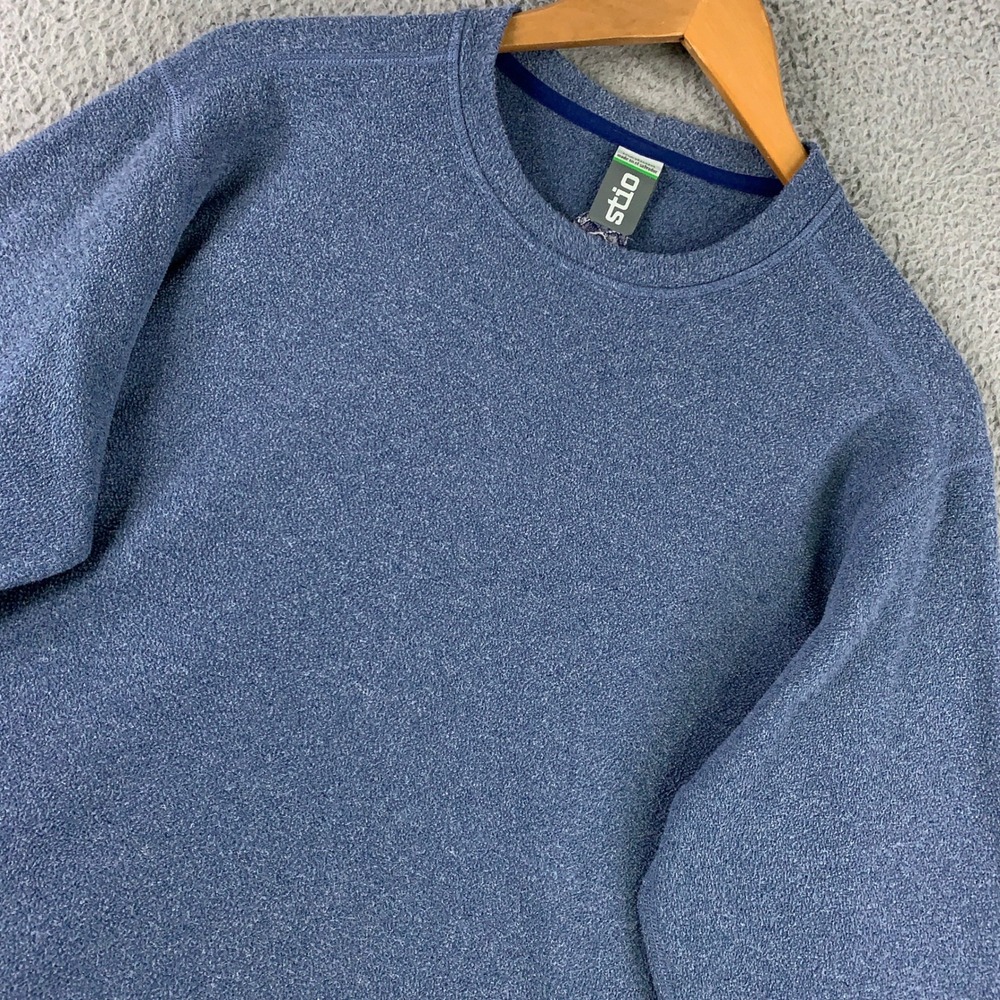 Stio Skillet Crew Pullover Sweater Mens Medium Blue Heathered Fleece Outdoor Top